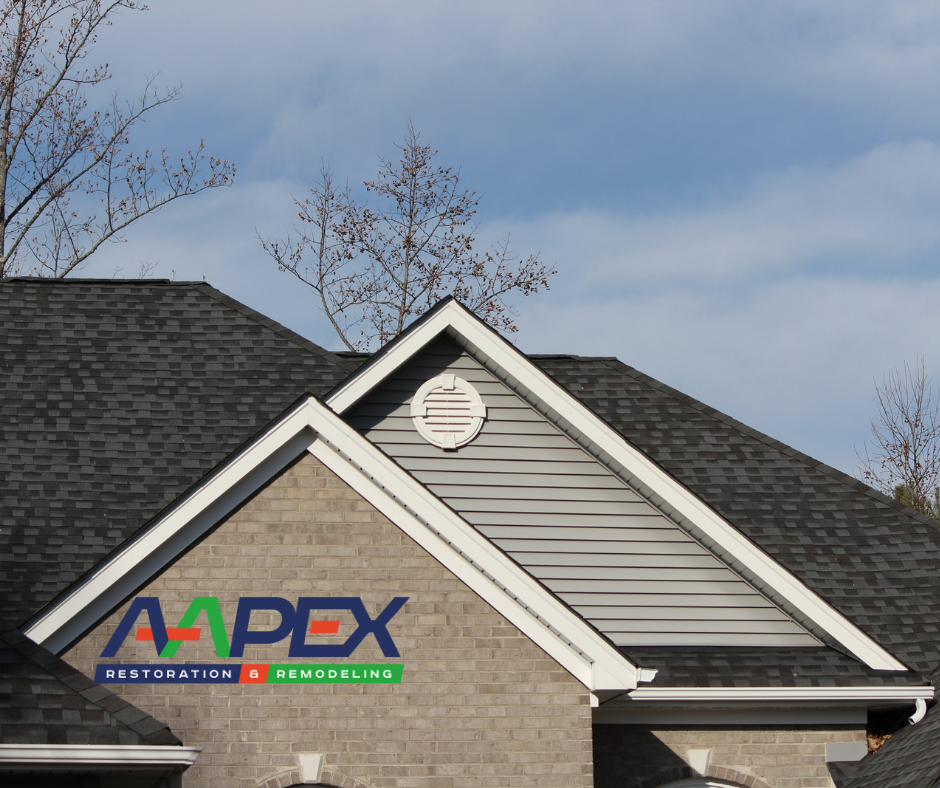 The roof of a house