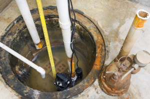 View looking into a sump pump