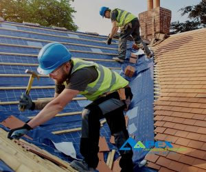 Workers installing the latest roofing trend on pitched roof