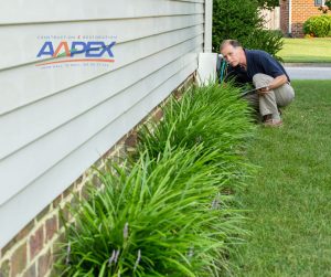 Man inspecting his foundation